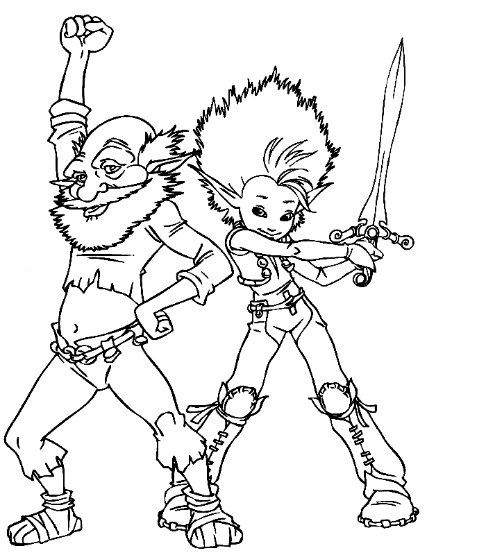 coloriage Arthur et les Minimoys pret au combat